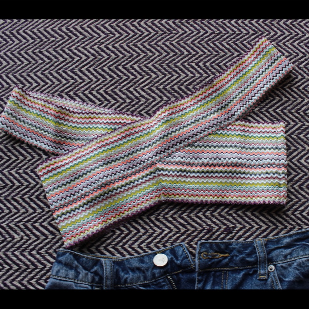 River Island Off Shoulder Bikini Top Smocked